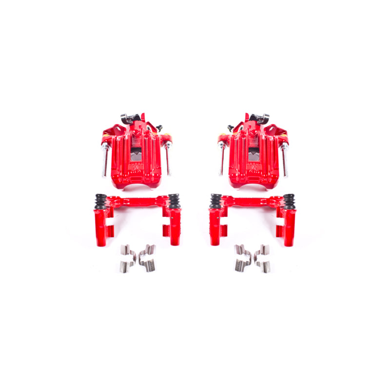 Power Stop 00-06 Audi TT Quattro (w/Non Vented Rotors Only) Rear Red Calipers w/Brackets - Pair-SR1 Performance