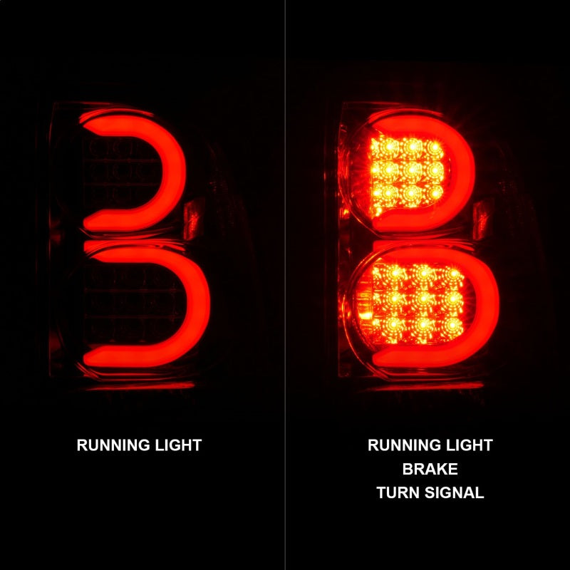 ANZO 2002-2009 Chevrolet Trailblazer LED Tail Lights w/ Light Bar Chrome Housing Clear Lens-SR1 Performance
