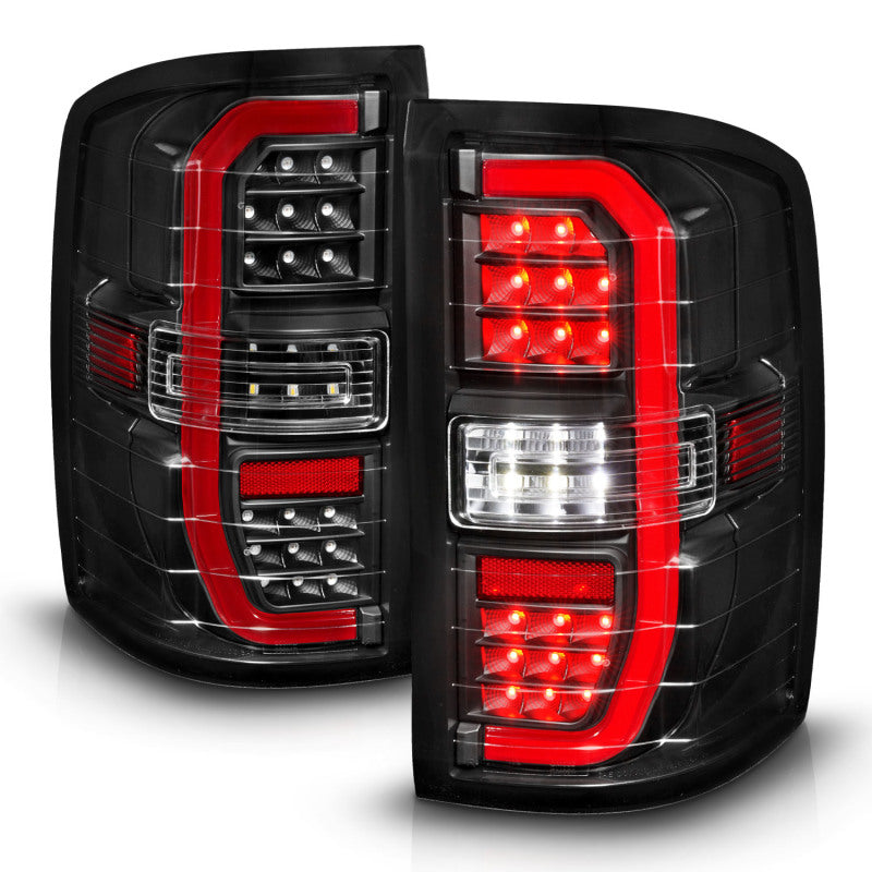 ANZO 14-18 GMC Sierra 1500 Full LED Taillights Black Housing Clear Lens (w/C Light Bars)-SR1 Performance
