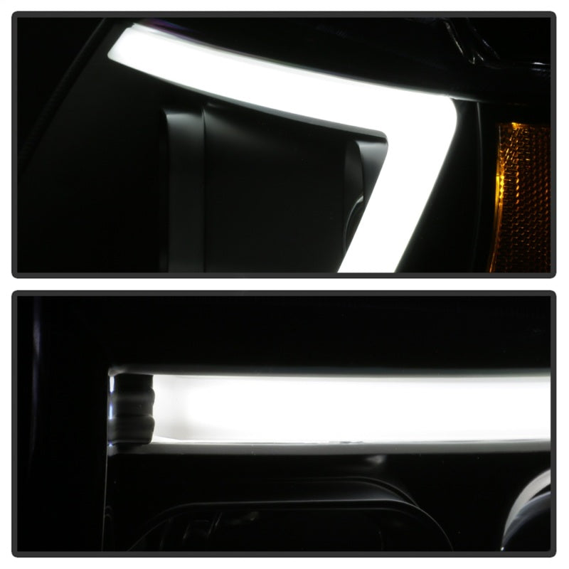 Spyder 99-04 Jeep Grand Cherokee Projector Headlights - Light Bar DRL LED - Black-SR1 Performance
