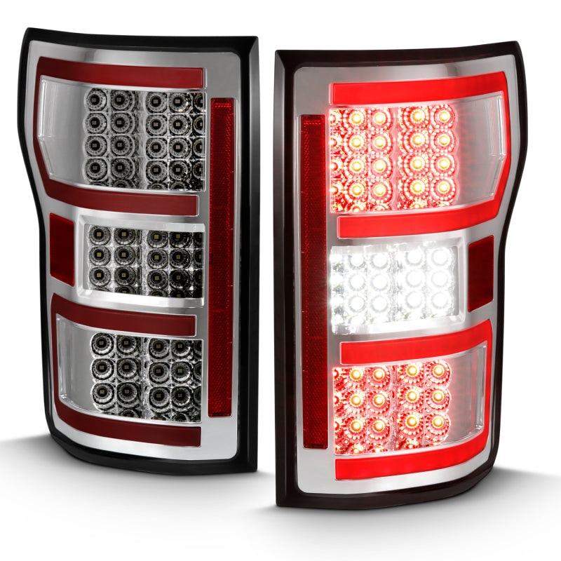 ANZO 2018-2019 Ford F-150 LED Taillight Chrome (Red Light Bar) (w/ Sequential)-SR1 Performance
