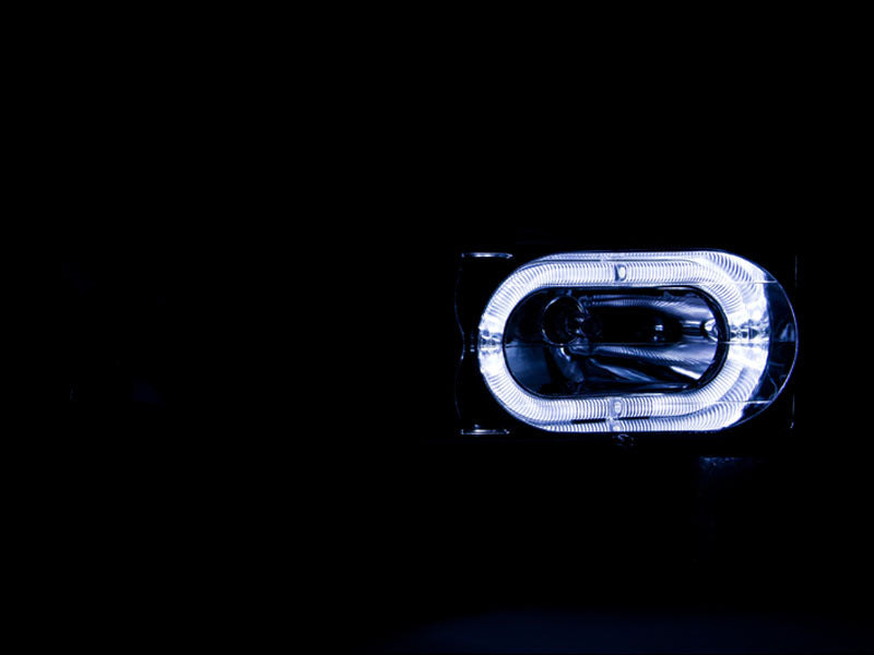 ANZO 1988-1998 Chevrolet C1500 Crystal Headlights with Halo and Carbon Housing