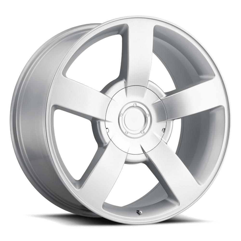 20X8.5 6X5.5 +22 HB 78.1 CHEVY 1500 SS TRUCK SILVER WITH CAP-SR1 Performance