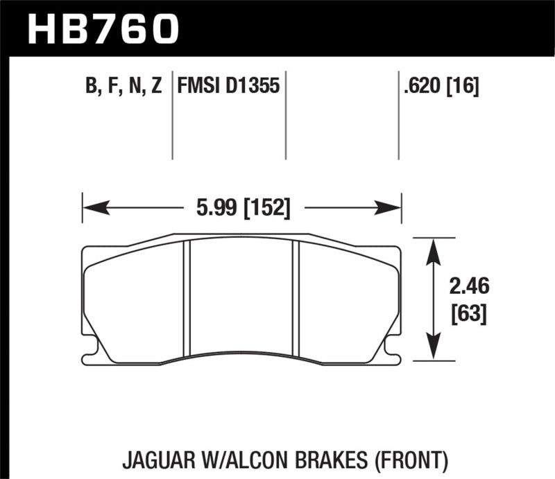 Hawk 08 -12 Jaguar XKR (w/ Alcon Brakes) Performance Ceramic Street Front Brake Pads-SR1 Performance