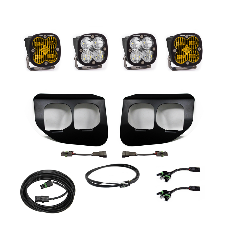 Baja Designs 2020+ Ford Super Duty Fog Lights FPK Amber SAE/Pro DC Baja Designs w/Upfitter-SR1 Performance