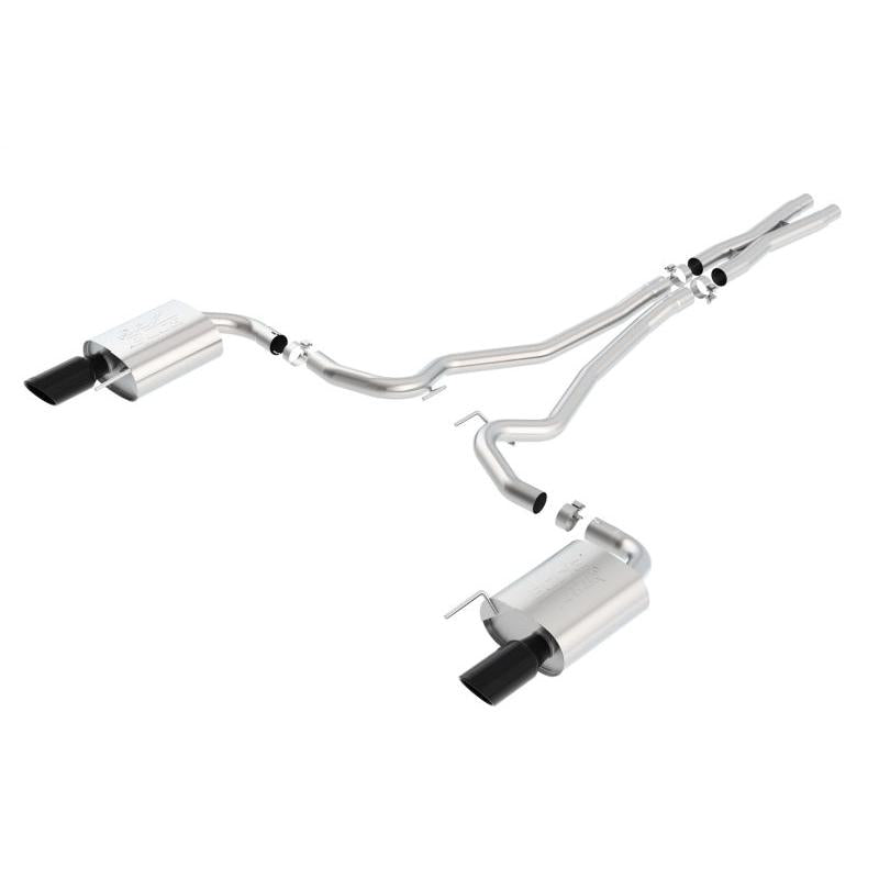 Borla Atak S Cat-Back 15-17 Ford Mustang GT 5.0L V8 MT/AT 2.5in pipe 4in tip (Black Chrome)-SR1 Performance