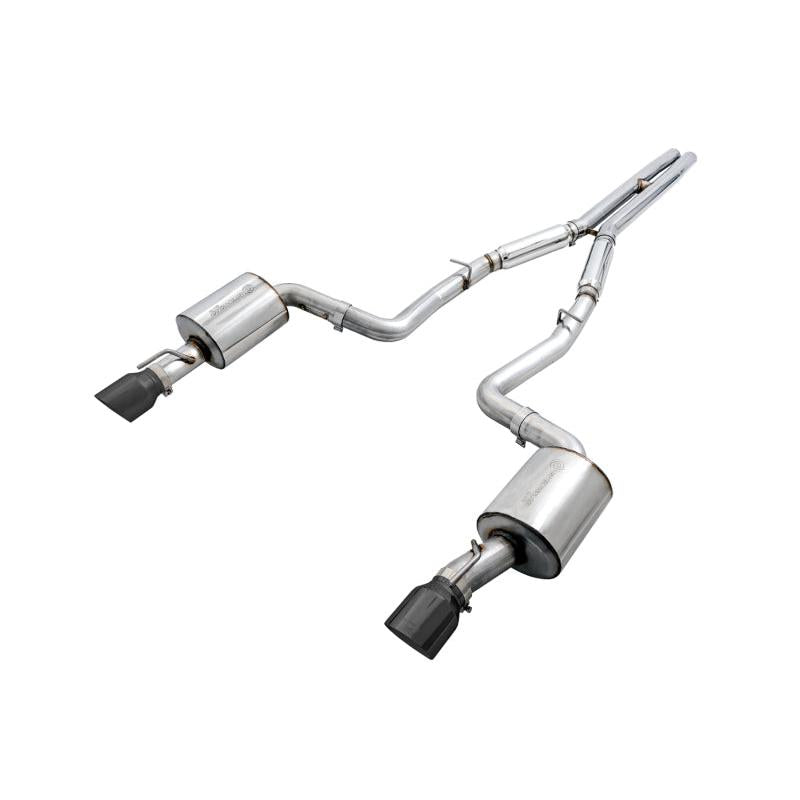 AWE Tuning 2017+ Dodge Charger 5.7L Touring Edition Exhaust - Non-Resonated - Diamond Black Tips-SR1 Performance