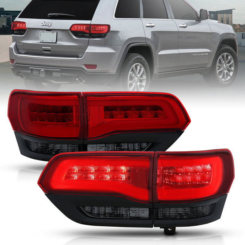 ANZO 2014-2016 Jeep Grand Cherokee LED Taillights Red/Smoke-SR1 Performance