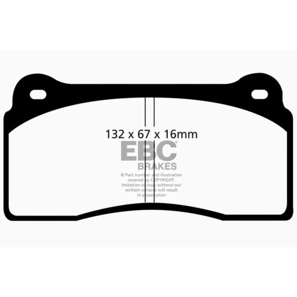 EBC Redstuff Ceramic Low Dust Front Brake Pads for 1995-2003 Aston Martin DB7 and Jaguar XJ/XKR Models