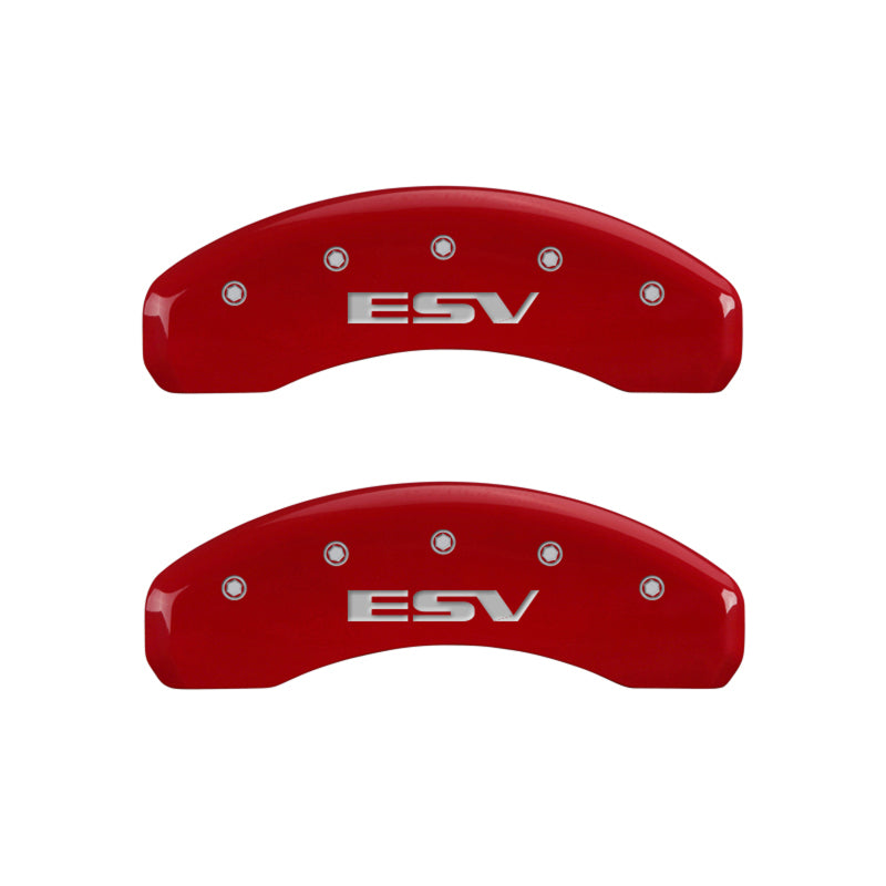 MGP 4 Caliper Covers Engraved Front Escalade Engraved Rear ESV Red finish silver-SR1 Performance