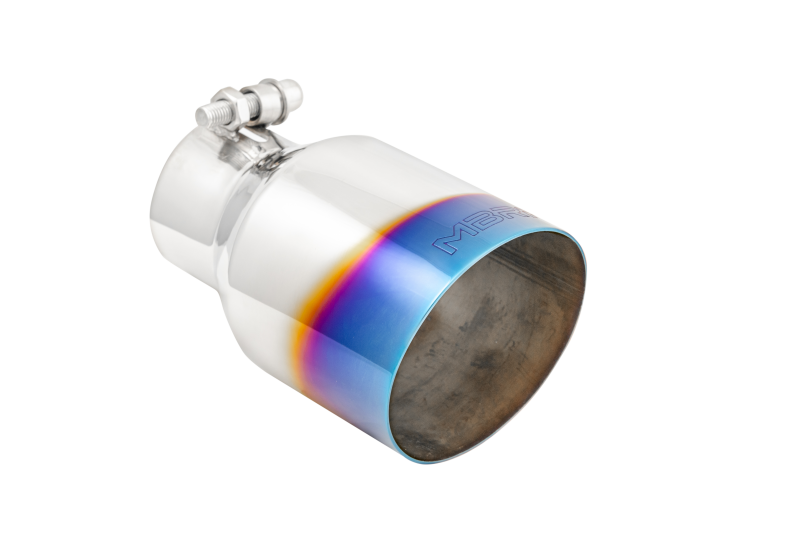 MBRP Burnt End Tip 2.5 ID 4 ID Out 6.5 length Single Wall Angle Cut 304 Stainless Steel-SR1 Performance
