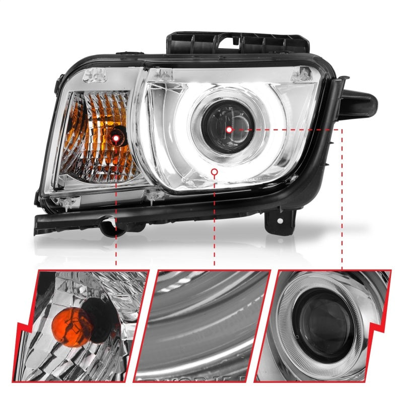 ANZO 2010-2013 Chevrolet Camaro Projector Headlights w/ Halo Chrome (CCFL)-SR1 Performance