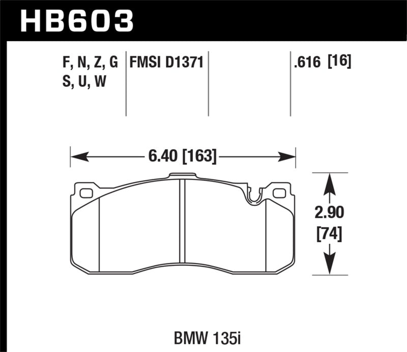 Hawk BMW 135i DTC-60 Race Front Brake Pads-SR1 Performance