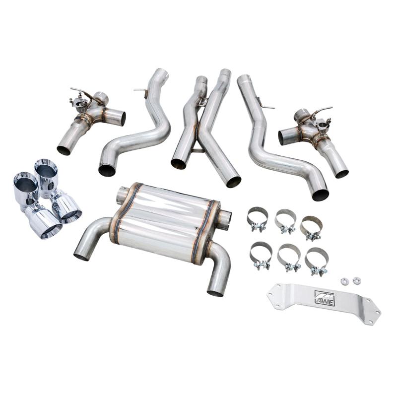 AWE Tuning BMW F8X M3/M4 SwitchPath Catback Exhaust - Chrome Silver Tips-SR1 Performance