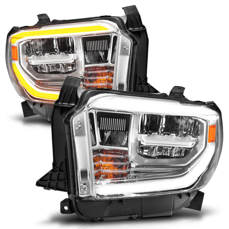 ANZO 2014-2021 Toyota Tundra LED Crystal Headlights w/ Switchback Chrome Housing w/ DRL-SR1 Performance