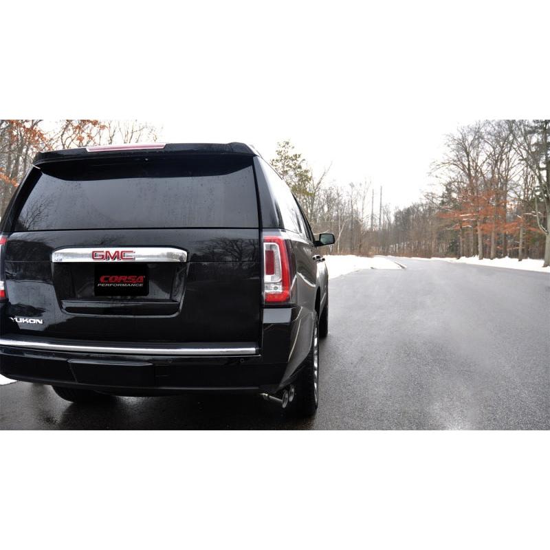 Corsa 2015-2020 GMC Yukon Denali 6.2L V8 Single Side Exit Cat-Back Exhaust w/ Polished Black Tips-SR1 Performance