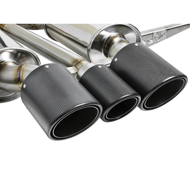 aFe POWER Takeda 2-1/2in to 2-1/4in 304SS Catback Dual-Exit Exhaust 17+ Honda Civic Type R w/CF Tips-SR1 Performance