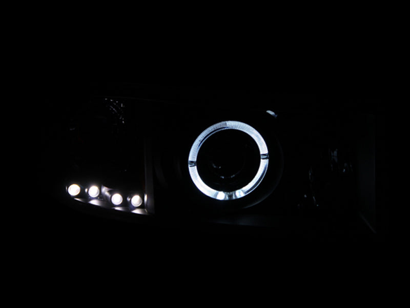 ANZO 1994-2001 Dodge Ram Projector Headlights w/ Halo Black-SR1 Performance