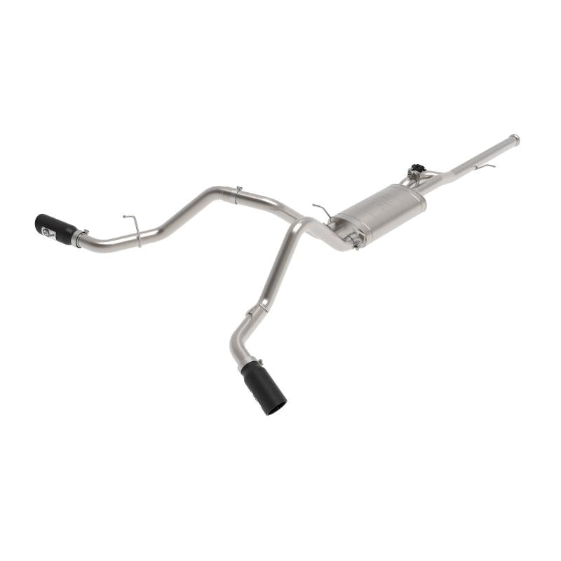 aFe Gemini XV 3in 304 SS Cat-Back Exhaust w/ Cutout 14-19 GM Trucks 4.3L/5.3L w/ Black Tips-SR1 Performance