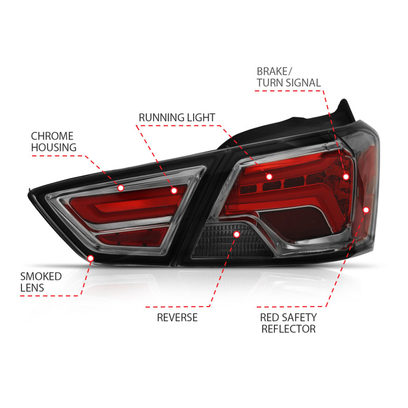 ANZO 14-18 Chevrolet Impala LED Taillights Smoke-SR1 Performance