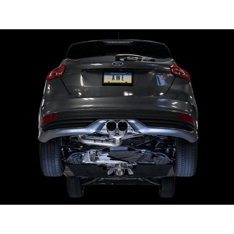 AWE Tuning Ford Focus ST Track Edition Cat-back Exhaust - Chrome Silver Tips-SR1 Performance
