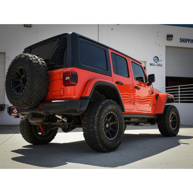 aFe 20-21 Jeep Wrangler Large Bore-HD 3in 304 Stainless Steel DPF-Back Exhaust System - Black Tip-SR1 Performance
