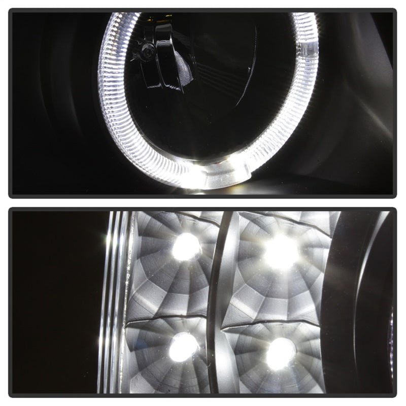 xTune Chevy Silverado 03-06 Projector Headlights 4pcs - LED Halo - Black PRO-JH-CSIL03-SET-BK-SR1 Performance