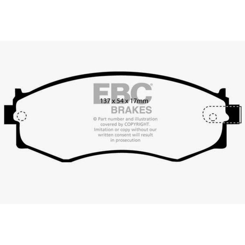 EBC Redstuff Ceramic Low Dust Front Brake Pads for Nissan 240SX and Infiniti G20 (Part No. DP3792C)