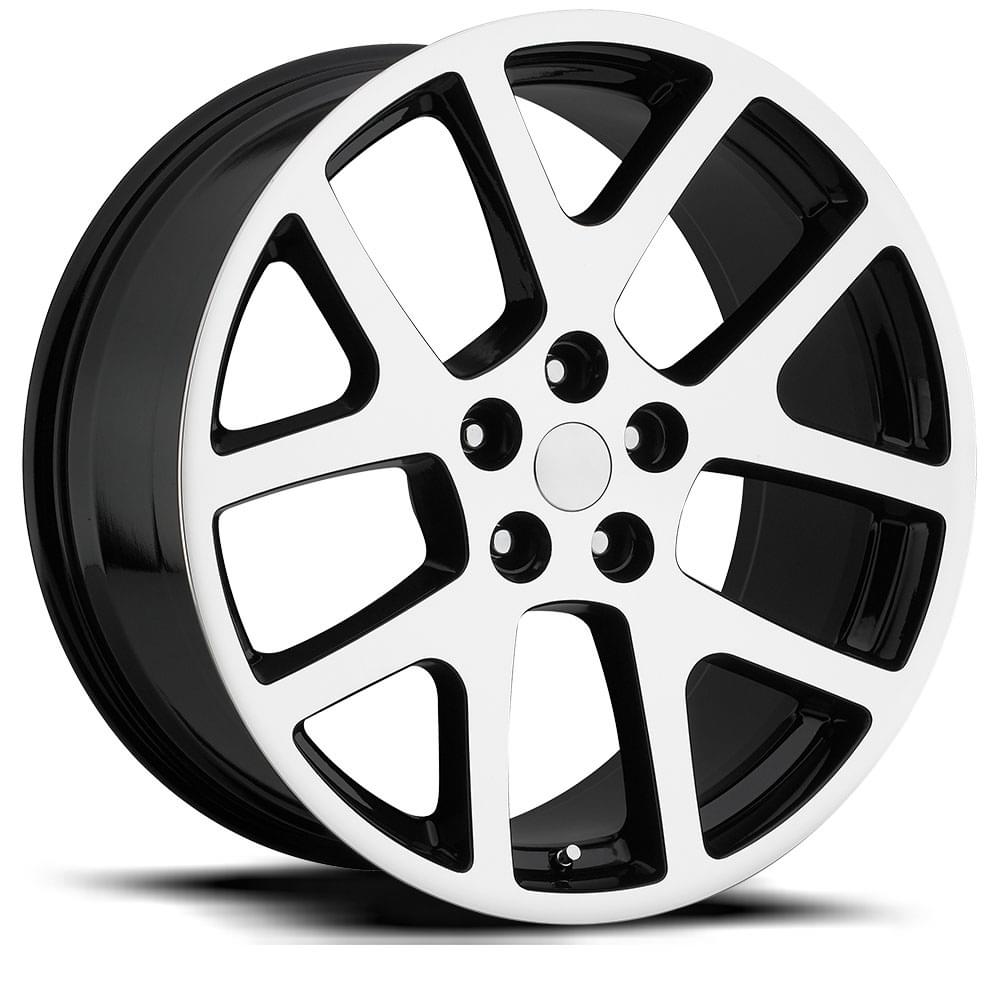 20X9 5X115 +18 HB 71.5 LX VIPER BLACK MACHINE FACE WITH CAP-SR1 Performance