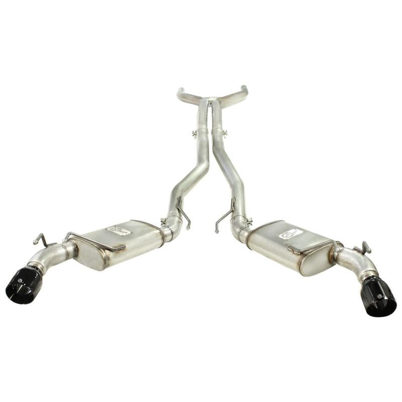 aFe MACHForce XP Exhaust 3in Stainless Stee CB/10-13 Chevy Camaro V8-6.2L (td) (gloss blk tip)-SR1 Performance
