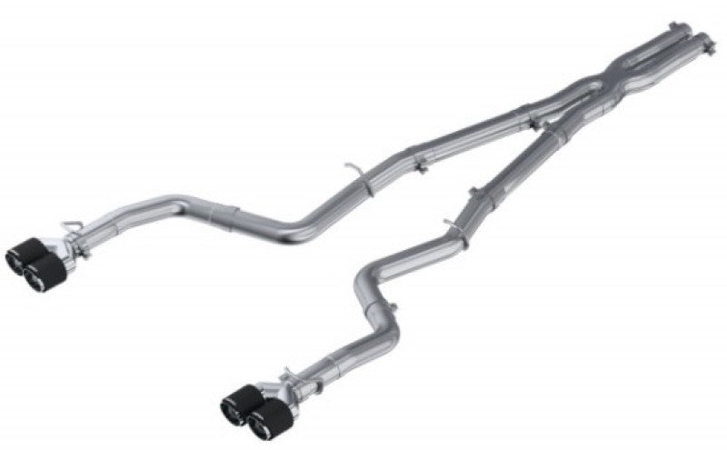 MBRP 15-16 Dodge Challenger 5.7L HEMI SS 3in Quad Split Rear Exit w/ Carbon Fiber Tips - T304-SR1 Performance