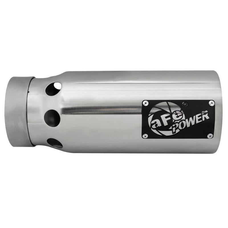 aFe SATURN 4S 4in SS Intercooled Exhaust Tip - Polished 4in In x 5in Out x 12in L Bolt-On-SR1 Performance