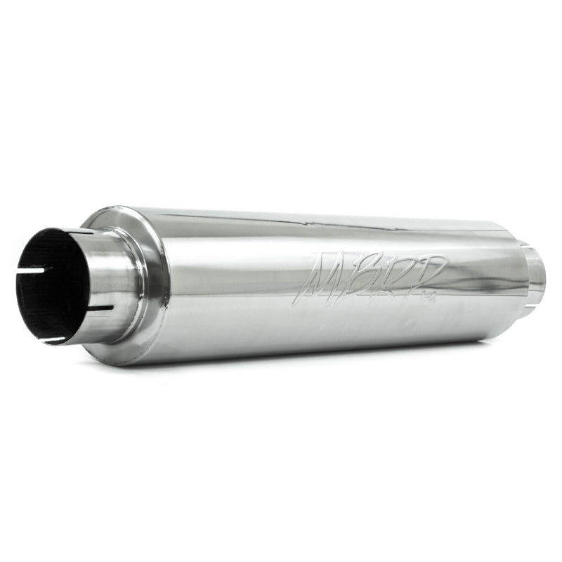 MBRP Universal Quiet Tone Muffler 4in Inlet/Outlet 24in Body 6in Dia 30in Overall T409-SR1 Performance
