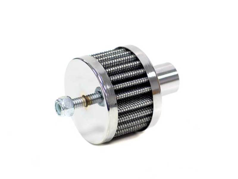 K&N Steel Base Chrome Top Crankcase Vent Filter 3/4in OD Vent / 2in OD / 1-1/2in H Stud Mount-SR1 Performance