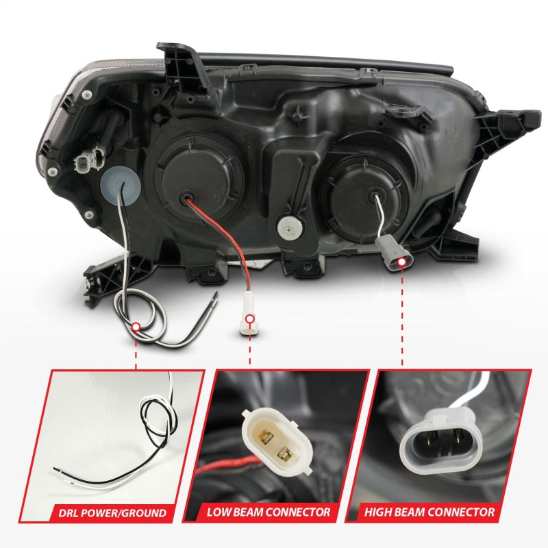 ANZO 10-13 Toyota 4Runner Projector Headlights - Black-SR1 Performance