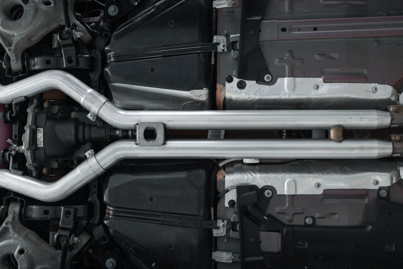 MBRP 18-22 Ford Mustang GT 5L T304 SS 3in Cat-Back Dual Rear w/4in Quad Carbon Fiber Tips (Race)-SR1 Performance