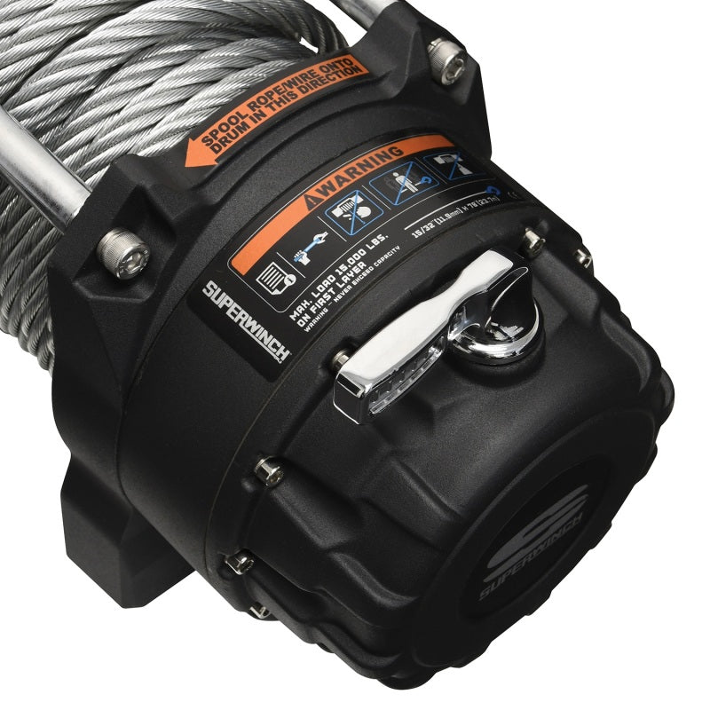Superwinch 15000 LBS 12V DC 7/16in x 82ft Wire Rope Tiger Shark 11500 Winch-SR1 Performance