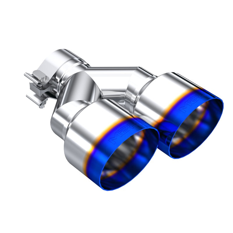 MBRP Burnt End Tip 2.5 ID Dual 4 OD Out 9.5 length Single wall 304 Stainless Steel Driver Side-SR1 Performance