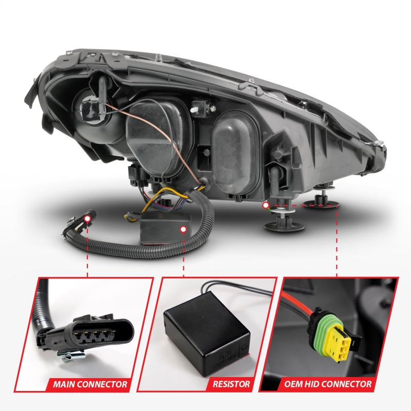 ANZO 05-13 Chevrolet Corvette Projector Headlights w/switchback & Sequential LED - Black Amber-SR1 Performance