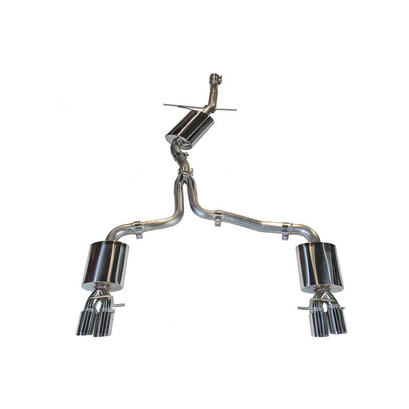 AWE Tuning Audi B8 A4 Touring Edition Exhaust - Quad Tip Polished Silver Tips - Does Not Fit Cabrio-SR1 Performance