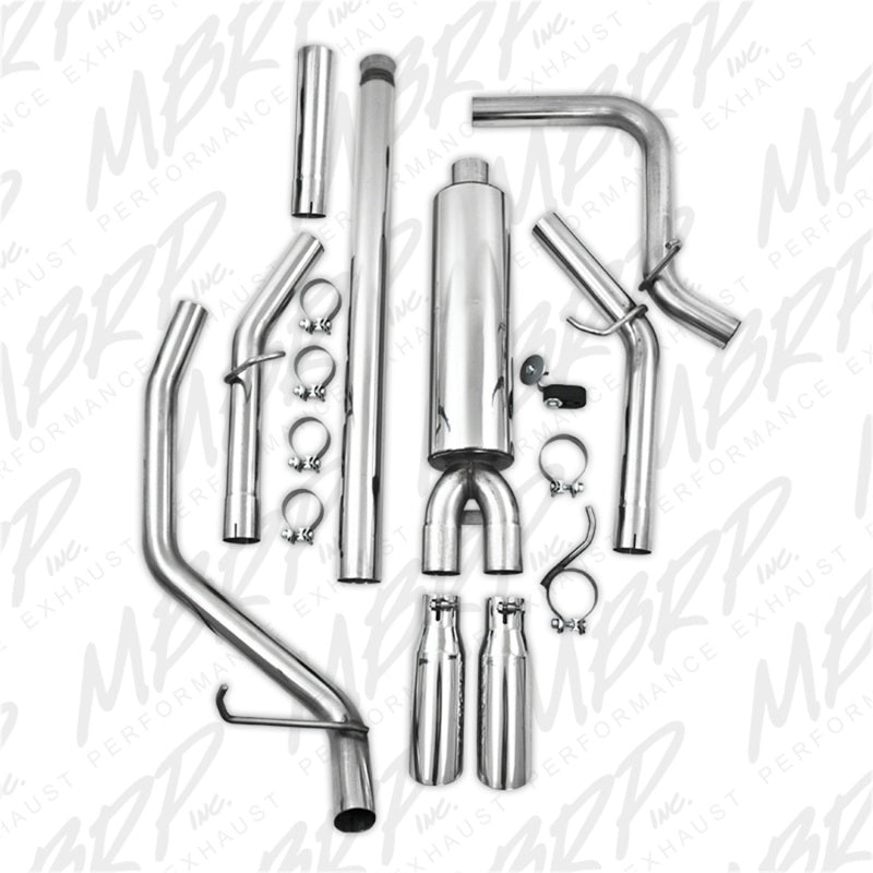 MBRP 14 Chevy/GMC 1500 Silverado/Sierra 4.3L V6/5.3L V8 Dual Split Side T409 3in Cat Back Exhaust-SR1 Performance