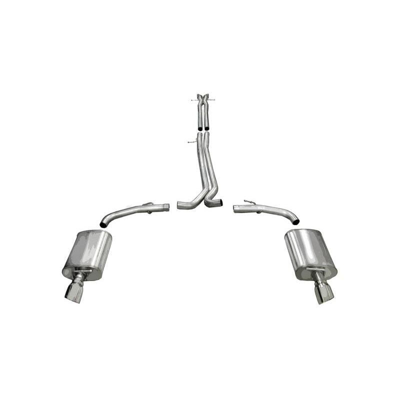 Corsa 2010-2019 Ford Taurus SHO 3.5L V6 Turbo Polished Sport Cat-Back Exhaust-SR1 Performance