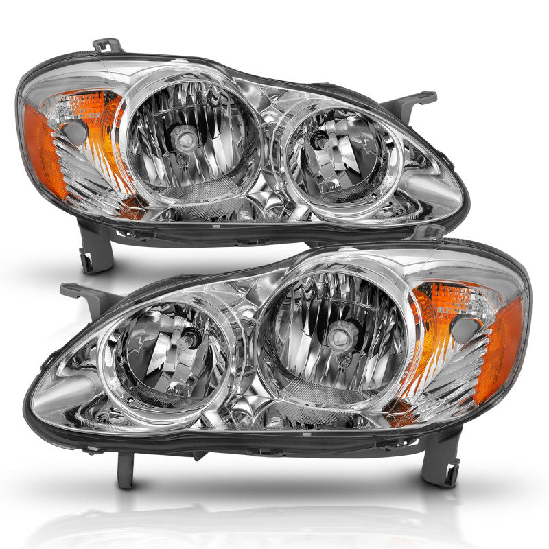 ANZO 2005-2008 Toyota Corolla Crystal Headlight Chrome Amber-SR1 Performance