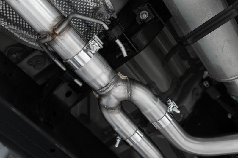 MBRP 2022 Toyota Tundra 3.5L Dual Cat-back 4in Single Side Exit Rolled Tip - Aluminized Steel-SR1 Performance