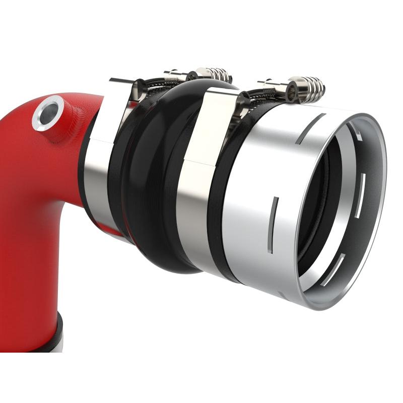 aFe 23-24 Ford Diesel Trucks V8-6.7L (td) BladeRunner Aluminum Hot and Cold Charge Pipe Kit - Red-SR1 Performance