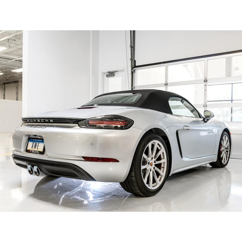 AWE Tuning Porsche 718 Boxster / Cayman Touring Edition Exhaust - Chrome Silver Tips-SR1 Performance