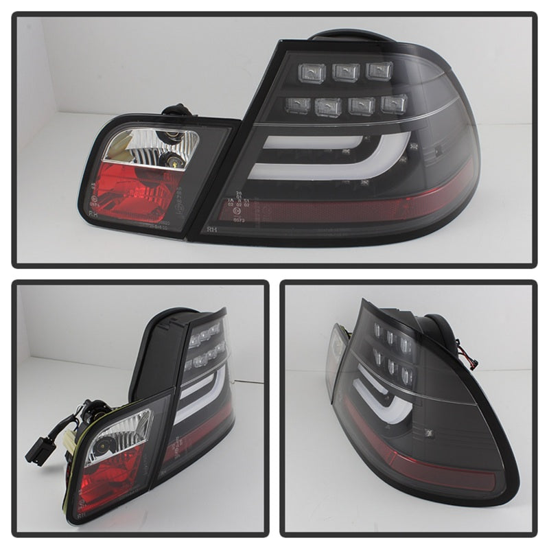 Spyder 04-06 BMW E46 2Dr (Coupe ONLY No Conv.) Lgtbar Styl LED Tail Lghts Blk ALT-YD-BE4604-LBLED-BK-SR1 Performance