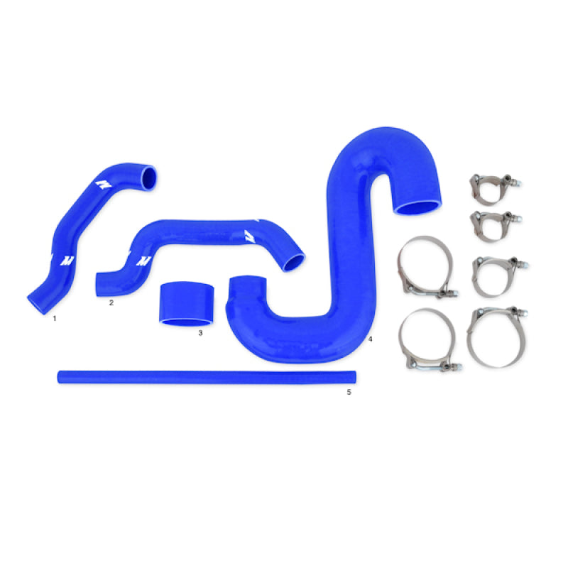 Mishimoto Subaru 02-07 WRX/04-07 STi Top-Mount Intercooler Kit - Powder Coated Silver & Blue Hoses-SR1 Performance