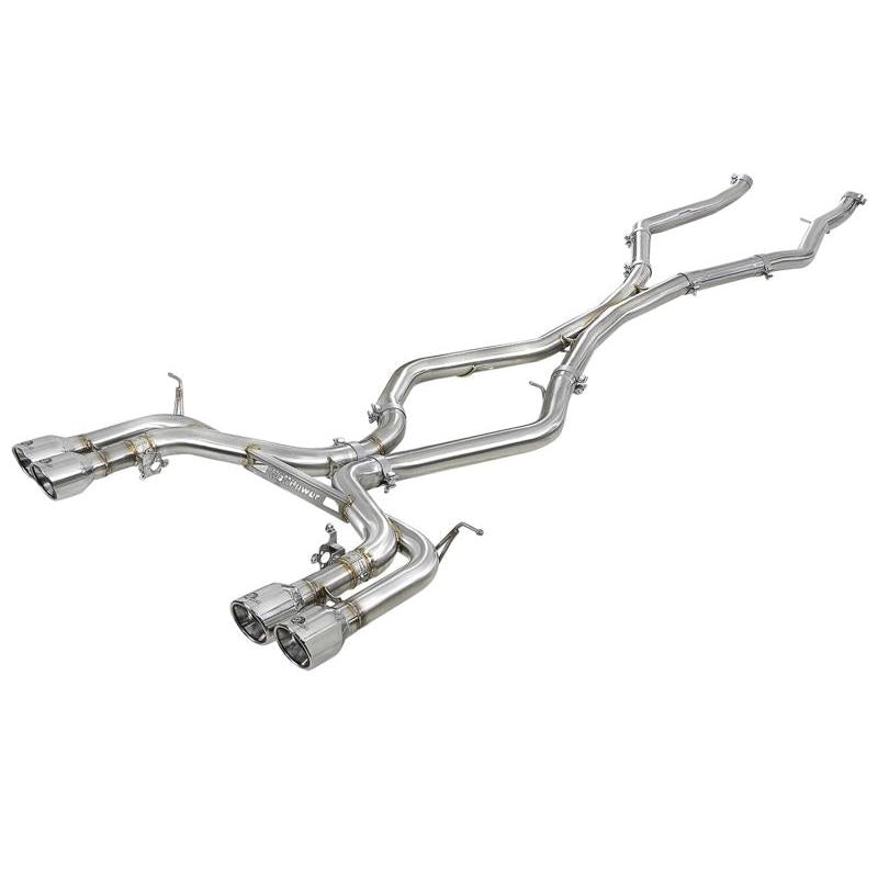 aFe MACH Force-Xp 3.5in. 304 SS C/B Exhaust w/o Muffler 15-18 BMW X5 M V8-4.4L (tt) - Polished Tip-SR1 Performance