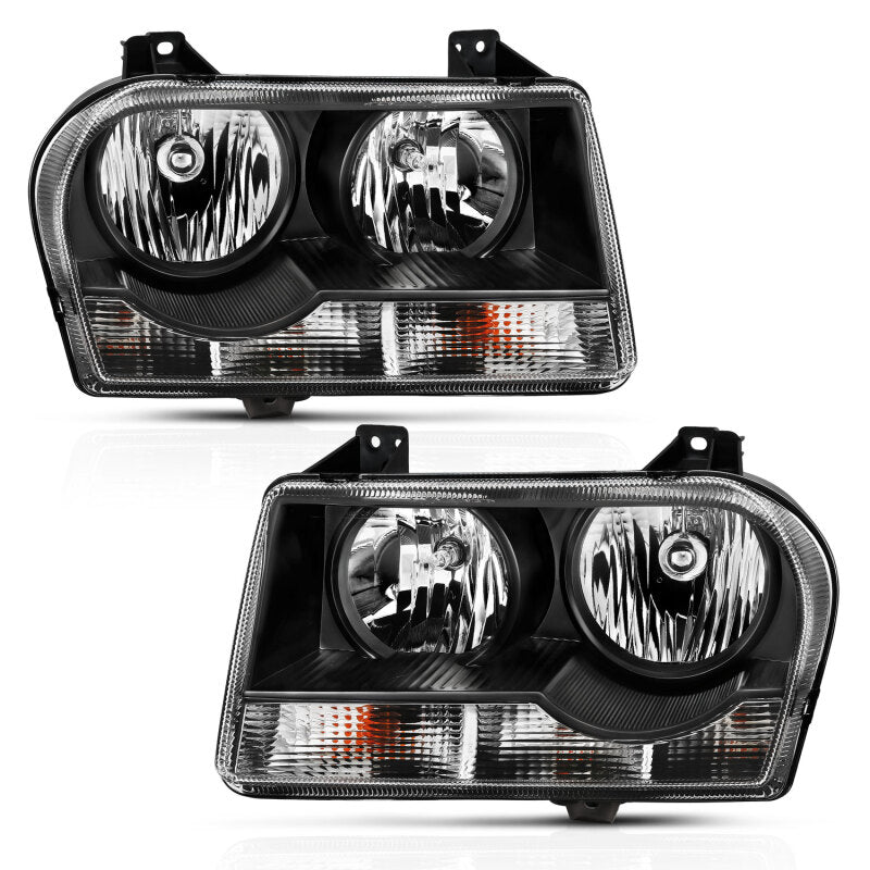 ANZO 2005-2010 Chrysler 300 Crystal Headlight Black-SR1 Performance